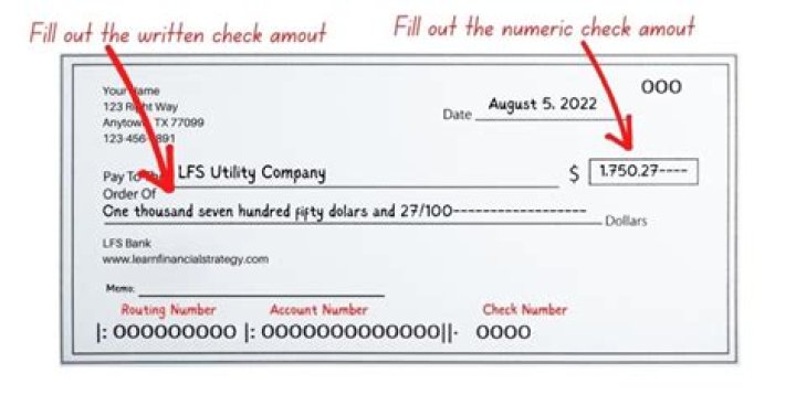 How do you fill out a check amount in words?