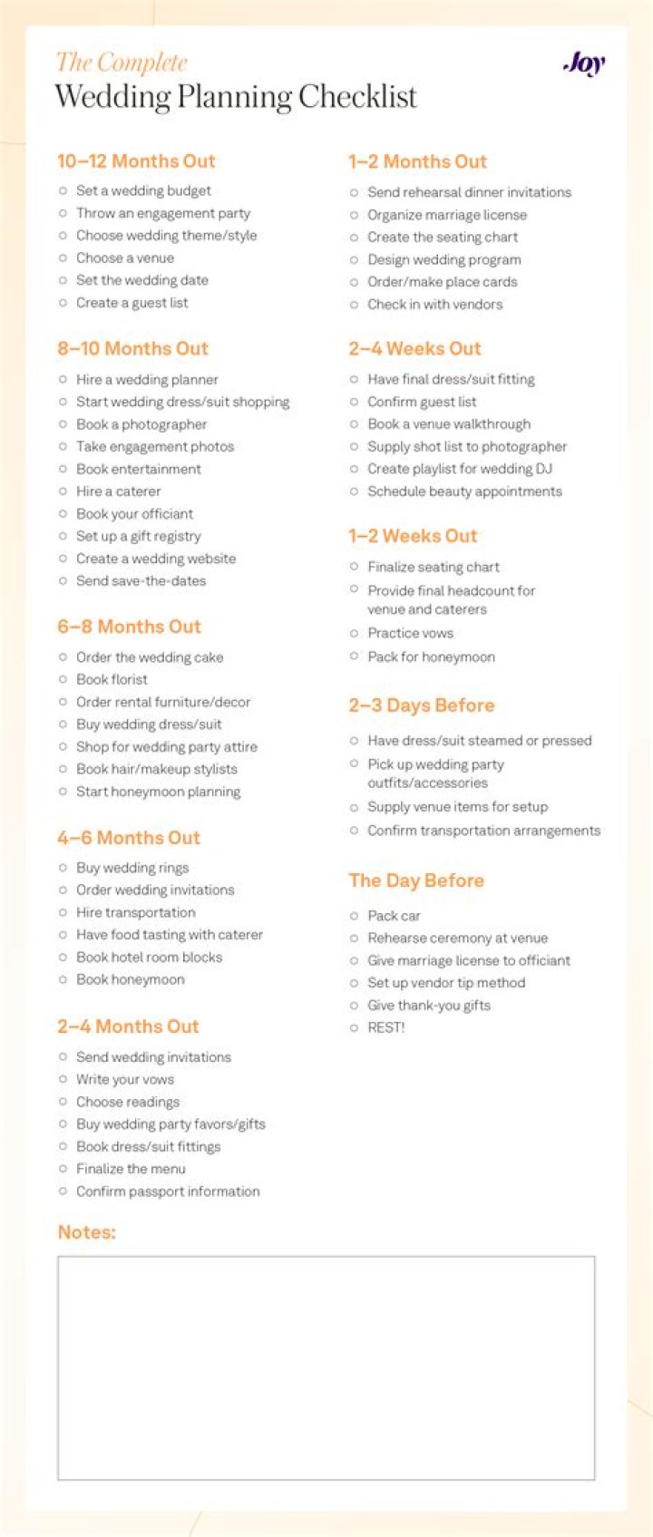 How do you plan a wedding checklist?