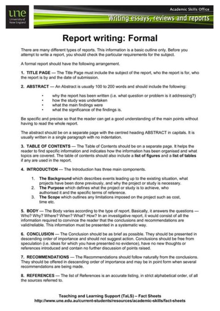 How do you write a report format?