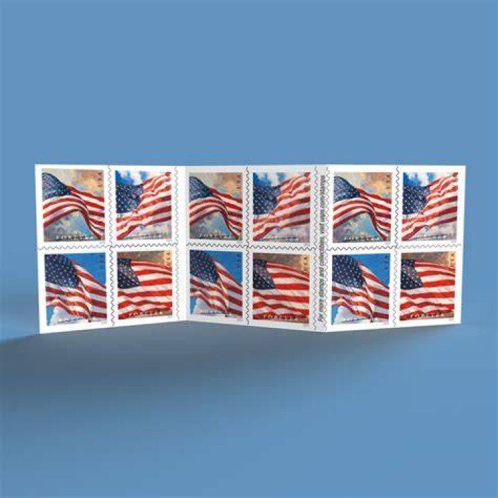 How much is a stamp with the American flag on it worth?