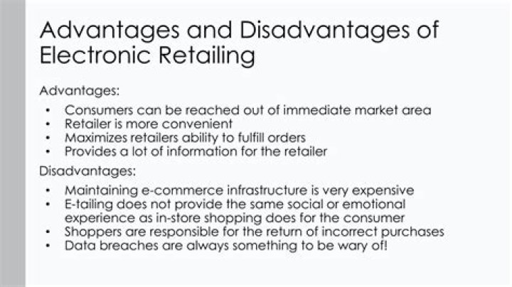 What are the advantages and disadvantages of electronic retailing?