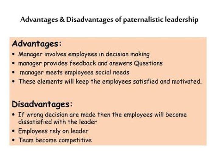 What are the advantages of a paternalistic leadership?