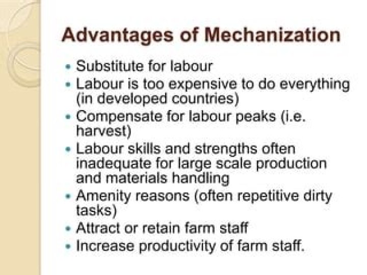 What are the advantages of mechanization in production?