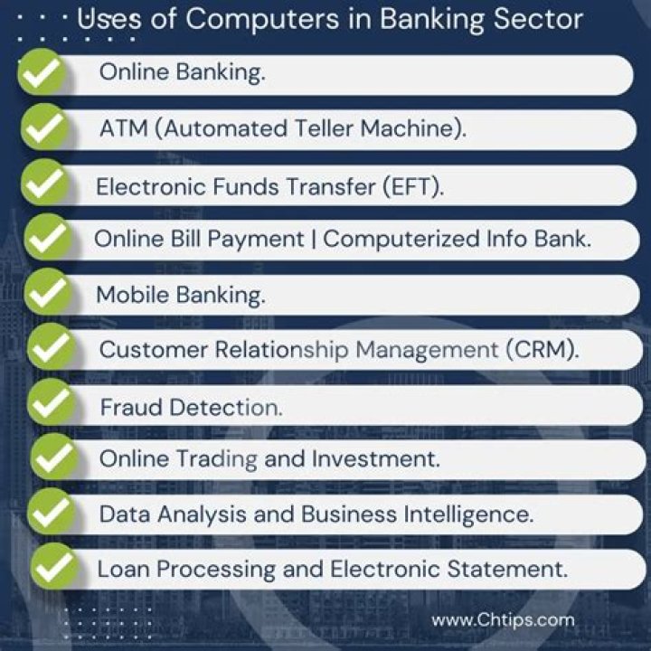 What are the application of computer in banking?