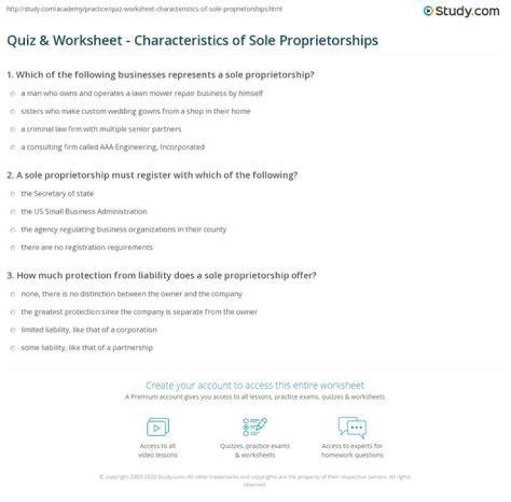 What are the characteristics of a sole proprietorship quizlet?