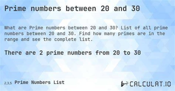 What are the prime numbers between 20 and 30?