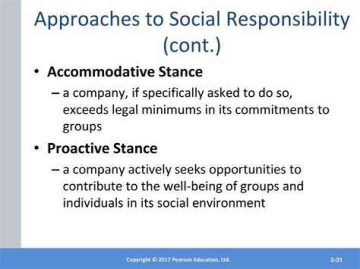 What can a company do to take an accommodative stance toward social responsibility?