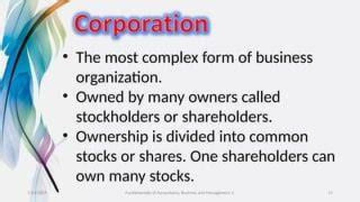 What is a business owned by stockholders called?