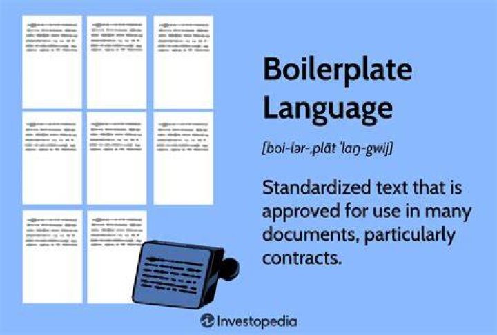 What is boilerplate language example?