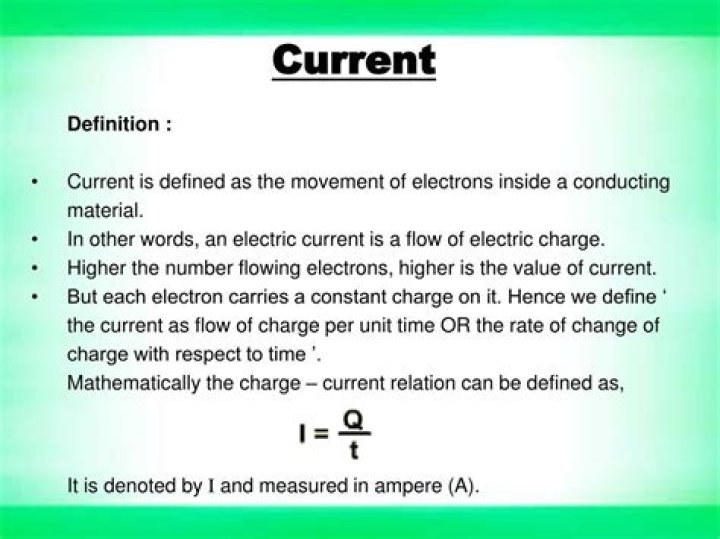 What is definition of current in science?