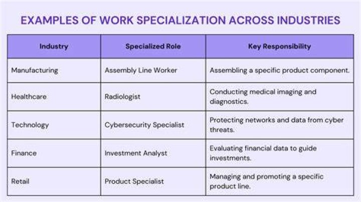 What is job specialization example?
