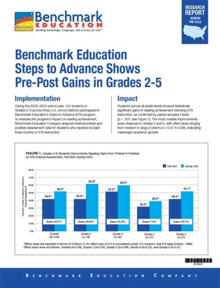 What is meant by benchmark in education?