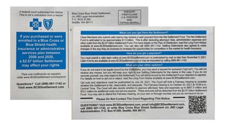 What is the Blue Cross settlement?