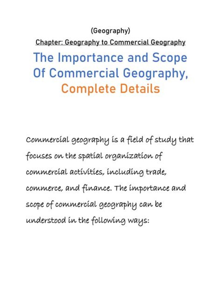 What is the importance of commercial geography?