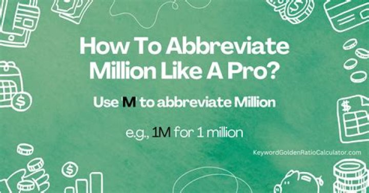 What is the proper way to abbreviate million?