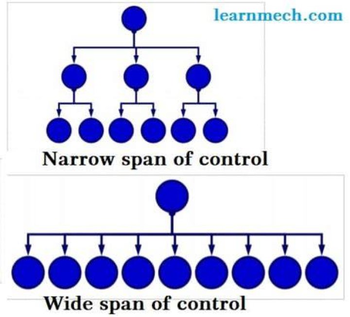 What is wide and narrow span of control?