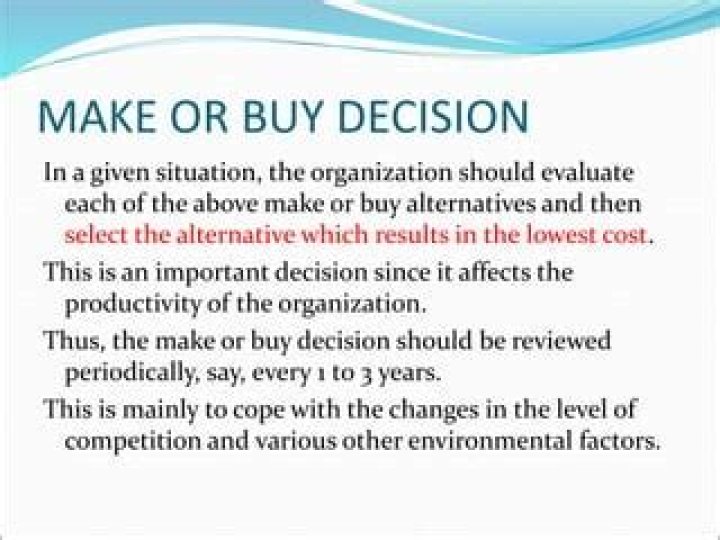 What other factors should a project manager consider when formulating a make-or-buy decision?