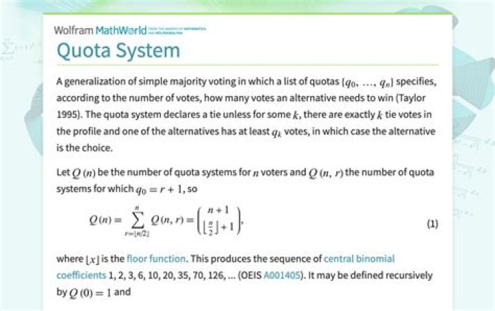 What was the purpose of the quota system?