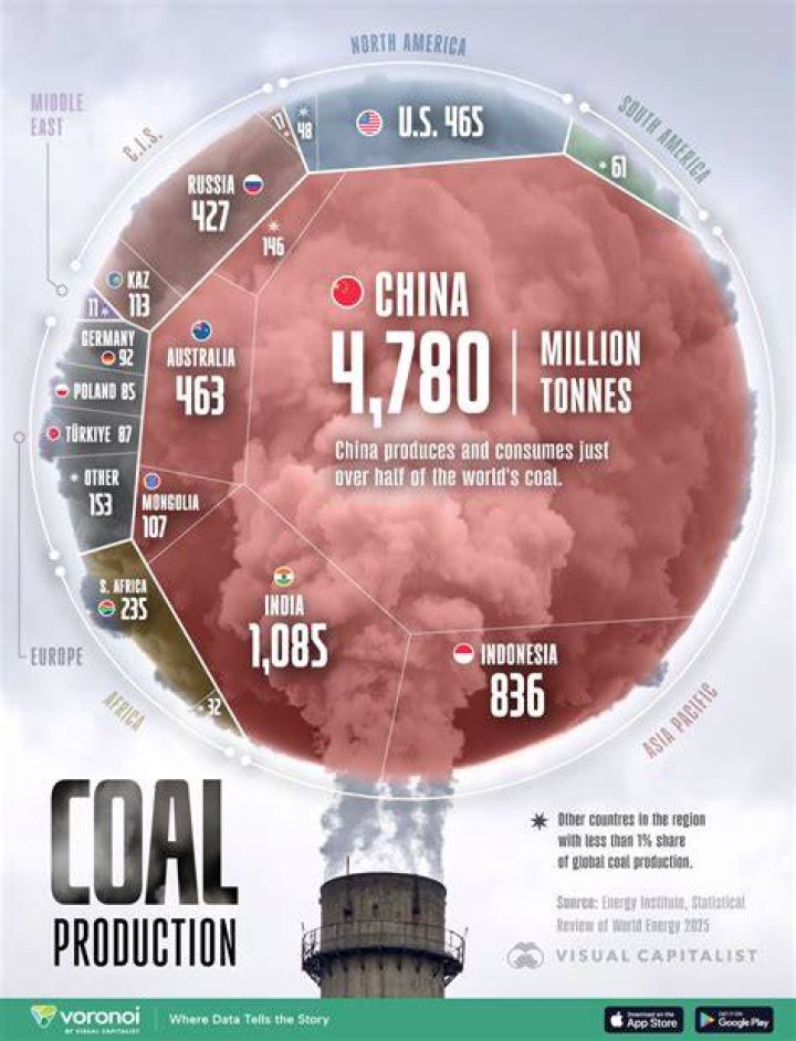 Which country is the largest producer of coal in the world 1 point?