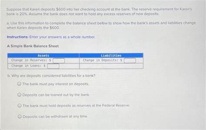 Why are deposits considered liabilities for a bank quizlet?